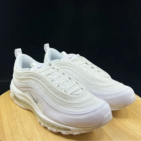 Nike Air Max 97 Triple White Wolf Grey Sneakers 921826 101 Men's Size 11 NEW - Picture 5 of 10